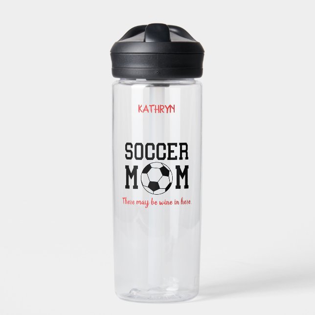 Funny Soccer Mom Personalized Water Bottle (Front)