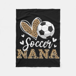 Funny Soccer Nana Leopard Nana Soccer Player Fleece Blanket