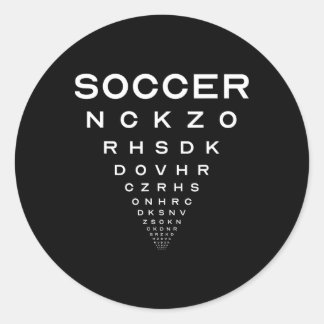 Funny Soccer Opticians Board Joke Classic Round Sticker