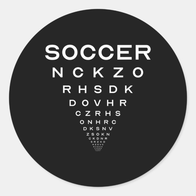 Funny Soccer Opticians Board Joke  Classic Round Sticker (Front)
