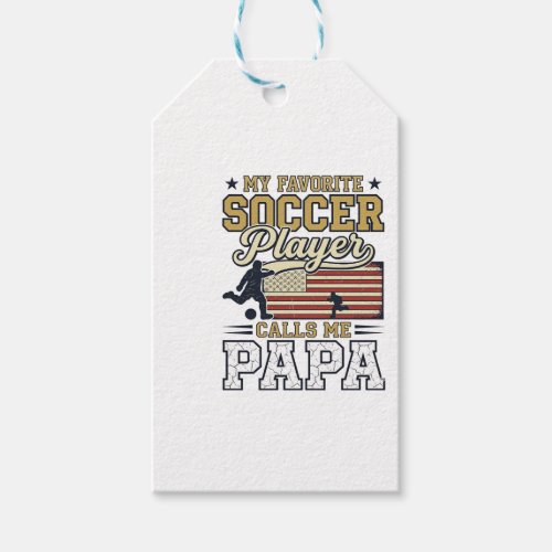 Funny Soccer Papa Vintage Shirt Design_1 Gift Tags
