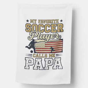 Funny Soccer Papa Vintage Shirt Design_1 House Flag