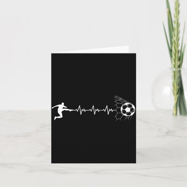 Funny Soccer Player Heart Pulse Graphic Srt Footba Card (Front)