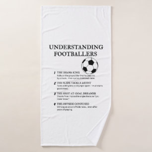 Funny Soccer Player Humor Bath Towel