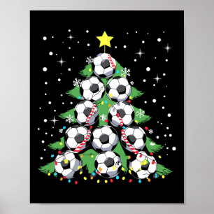 Funny Soccer Player Xmas Lights Soccer Christmas T Poster