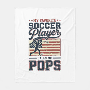 Funny Soccer Pops Vintage Engraving Shirt Design_1 Fleece Blanket