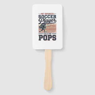 Funny Soccer Pops Vintage Engraving Shirt Design_1 Hand Fan
