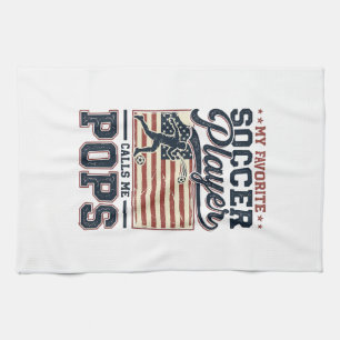 Funny Soccer Pops Vintage Engraving Shirt Design_1 Kitchen Towel
