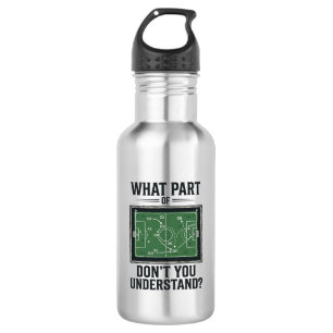 Funny Soccer Tactics Coach Vintage Shirt Design_1 Stainless Steel Water Bottle