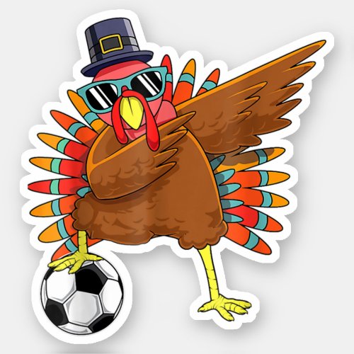 Funny Soccer Thanksgiving Dabbing Turkey Dab Sticker
