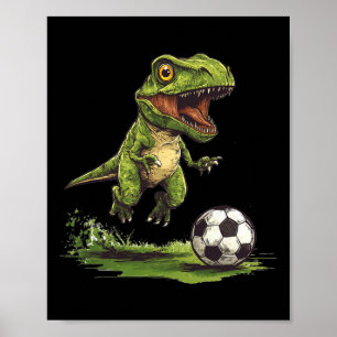 Funny Soccer With Juric Dinosaur Outfit  Poster