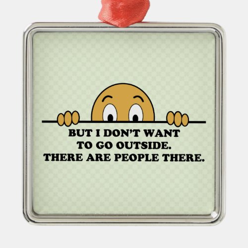 Funny Social Anxiety Coronavirus Metal Ornament