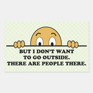 Funny Social Anxiety Coronavirus Rectangular Sticker