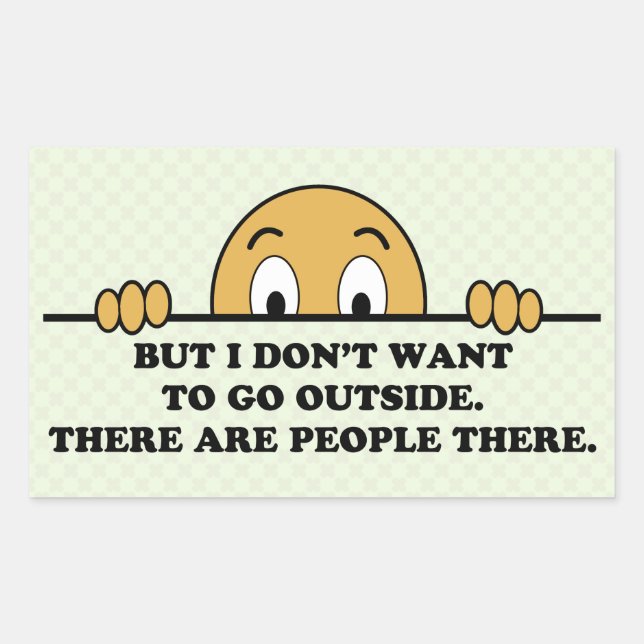 Funny Social Anxiety Coronavirus Rectangular Sticker (Front)