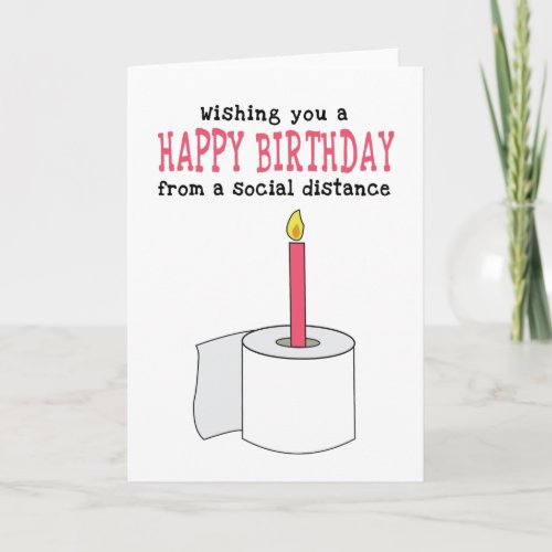 Funny Social Distancing Birthday Card