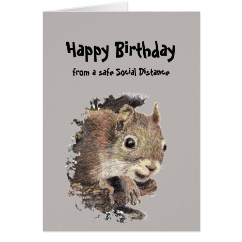 Funny Social Distancing Birthday Cute Squirrel
