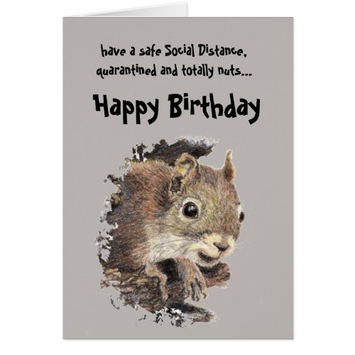 Funny Social Distancing Birthday Cute Squirrel