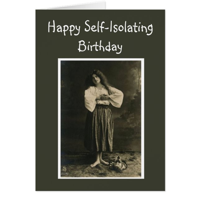 Funny Social Distancing Birthday Humor Cards (Front)