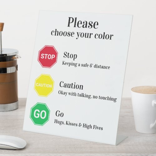 Funny Social Distancing Color Code Wedding Pedesta Pedestal Sign