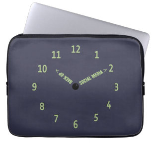 Funny Social Media Back-up Imaginary Clock Laptop Sleeve