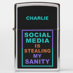 Funny “Social Media” custom name lighter