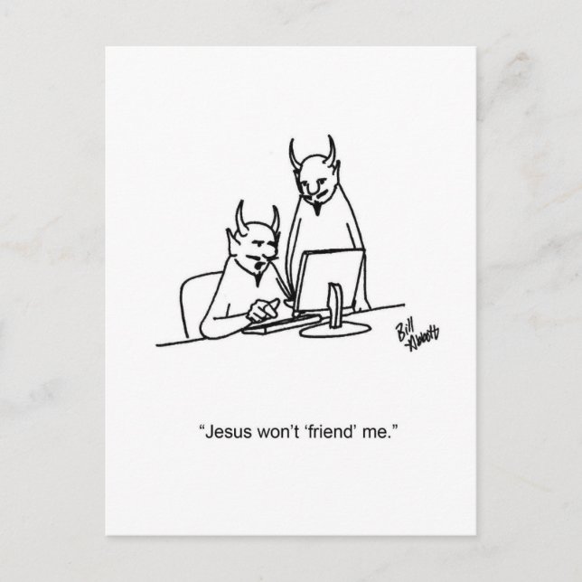 Funny Social Media Humor Postcard (Front)