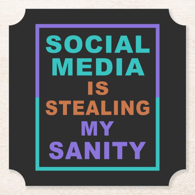 Funny “Social Media” paper coasters (Front)