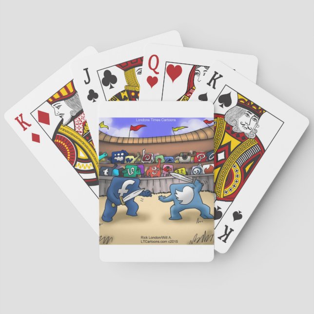 Funny Social Media Wars Poker Cards (Back)
