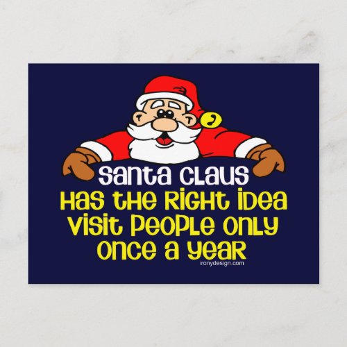 Funny Social Santa Holiday Postcard