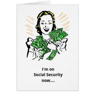 Funny Social Security Retirement humor connecting Cards