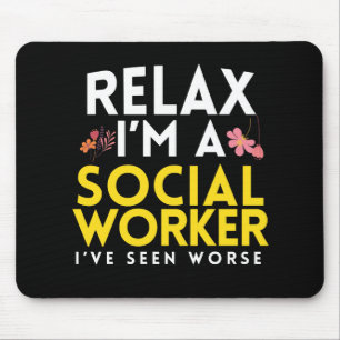 Funny Social Work Worker Gift Mouse Pad