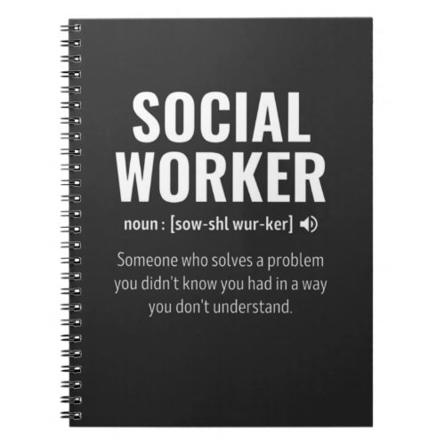 Funny Social Worker Definition Notebook