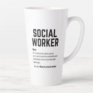 Funny Social Worker Dictionary Definition Coffee M Latte Mug