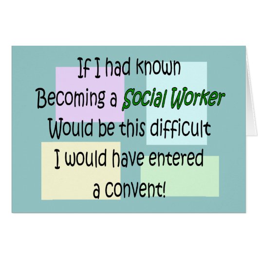 Funny Social Worker Gifts Cards (Front Horizontal)