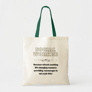 Funny Social Worker Job Title Tote Bag