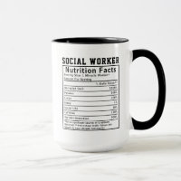 Funny Social Worker Nutrition Facts Staff Worker