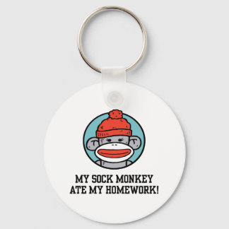 Funny Sock Monkey Keychain