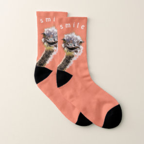 Funny Socks Playful Ostrich Smile - Choose Colors