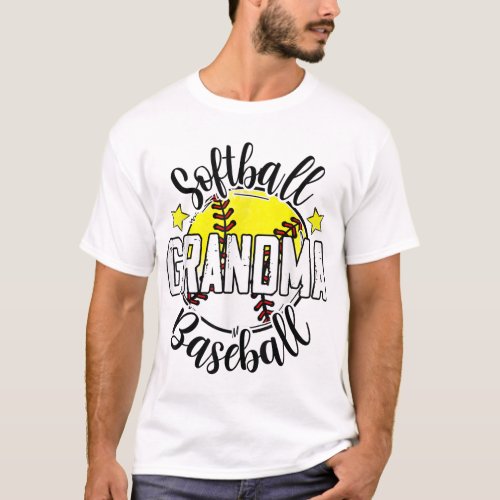 Funny Softball Baseball Grandma Happy Mothers Day T_Shirt