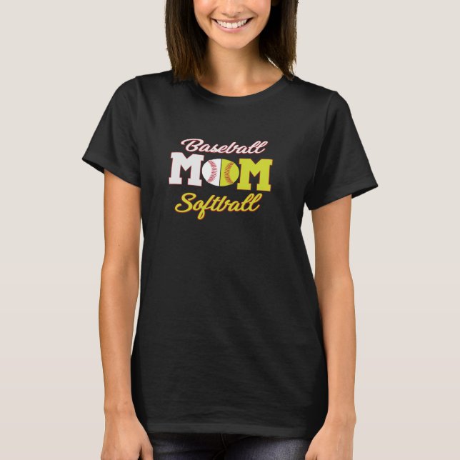Funny Softball Baseball Mom Hoodie For Women T-Shirt (Front)