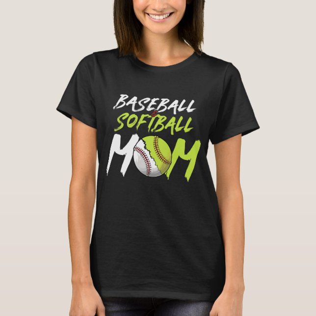 Funny Softball Baseball Mom T-Shirt (Front)