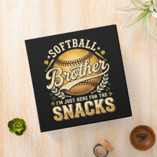 Funny Softball Brother Snacks Sports 3 Ring Binder