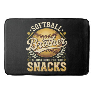 Funny Softball Brother Snacks Sports Bath Mat