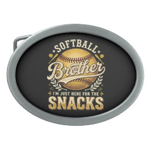 Funny Softball Brother Snacks Sports Belt Buckle