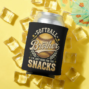 Funny Softball Brother Snacks Sports Can Cooler