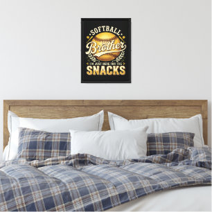 Funny Softball Brother Snacks Sports Canvas Print