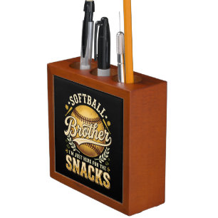 Funny Softball Brother Snacks Sports Desk Organizer