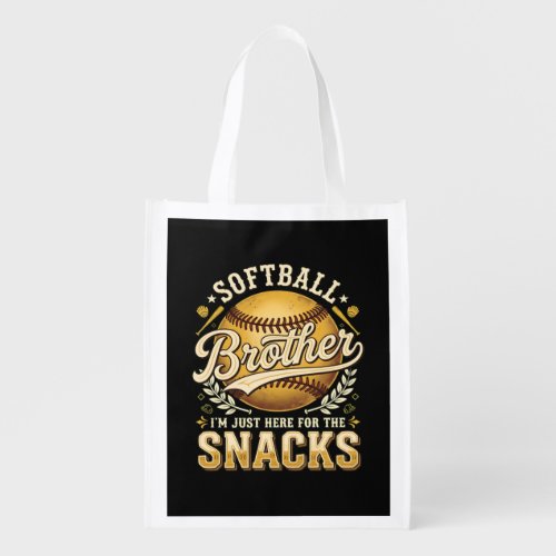 Funny Softball Brother Snacks Sports Grocery Bag
