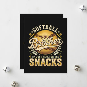 Funny Softball Brother Snacks Sports Holiday Card