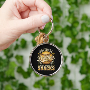 Funny Softball Brother Snacks Sports Keychain